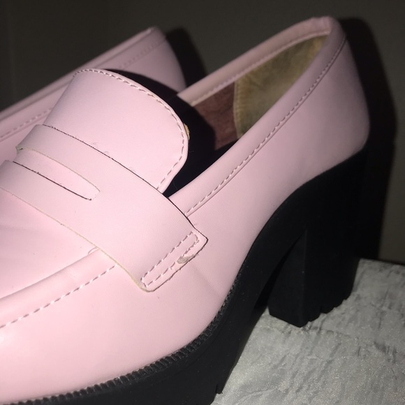 Faux-leather pink chunky heel - Picture 5 of 5